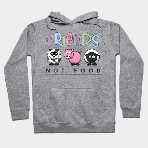 Friends Not Food Vegetarian Hoodie by TheBlackCatprints